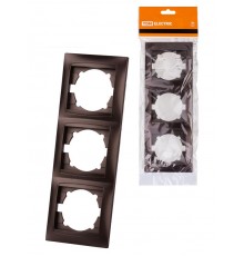 Рамка 3-х постовая вертикальная шоколад "Лама"  SQ1815-0534  TDM