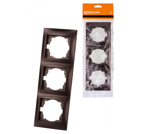 Рамка 3-х постовая вертикальная шоколад "Лама"  SQ1815-0534  TDM