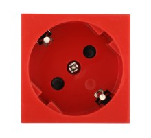 Розетка с заземляющими контактами, с защитными шторками, 16 А, 250 В, под углом 45 градусов (красная) LK45  851207-1  Ecoplast