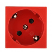 Розетка с заземляющими контактами, с защитными шторками, 16 А, 250 В, под углом 45 градусов (красная) LK45  851207  Ecoplast