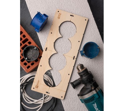 Шаблон для подрозетников c 4 отв. диам. 72 мм EKF Expert  sh-d72-4  EKF