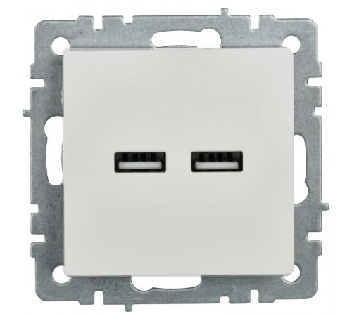 BRITE Розетка USB A+A 3,1А РЮ10-1-БрБ белый  BR-U21-D31-K01  IEK