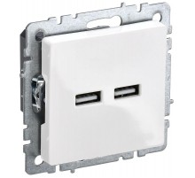 BRITE Розетка USB A+A 3,1А РЮ10-1-БрБ белый  BR-U21-D31-K01  IEK