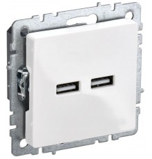 BRITE Розетка USB A+A 3,1А РЮ10-1-БрБ белый  BR-U21-D31-K01  IEK