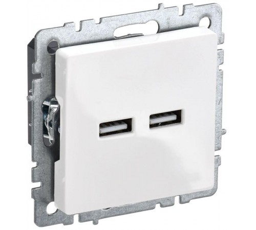 BRITE Розетка USB A+A 3,1А РЮ10-1-БрБ белый  BR-U21-D31-K01  IEK