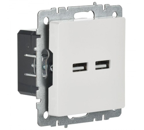 BRITE Розетка USB A+A 3,1А РЮ10-1-БрБ белый  BR-U21-D31-K01  IEK