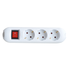 Колодка 3GS-SMART трехместная с выключателем 16А с заземлением 5430  4690612010489  IN HOME