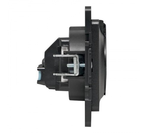 Стокгольм Механизм Розетки 1-местной с/з 16А черный с крышкой и защ. штор. IP44 EKF PROxima  EZR16-028-10-44  EKF