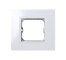 Simon 27 Рамка базовая с вырезом под декоративные вставки, 1 пост, 85х91мм, (+суппорт), S27 Play, белый  2701610-030  Simon
