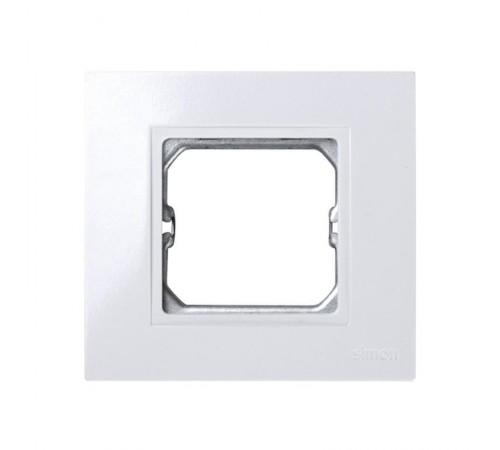 Simon 27 Рамка базовая с вырезом под декоративные вставки, 1 пост, 85х91мм, (+суппорт), S27 Play, белый  2701610-030  Simon