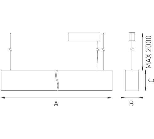 Светильник PROFILE 60L (profile + diffuser 2500mm)  2398000090  Световые Технологии