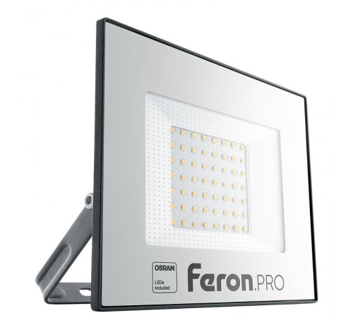 Прожектор светодиодный 50W 6400K IP65 AC175-265V/50Hz, черный, LL-1000  41540  FERON