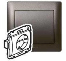 Galea Life Темная Бронза Панель лицевая для Розетки 2К+З  771263  Legrand