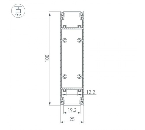 Профиль SL-LINE-25100-DUAL-2500 BLACK (Arlight, Алюминий)  033735  Arlight
