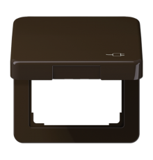 Рамка с подпружиненной крышкой для механизмов 50*50, с символом "Вилка" CD590KLSOCBR Jung