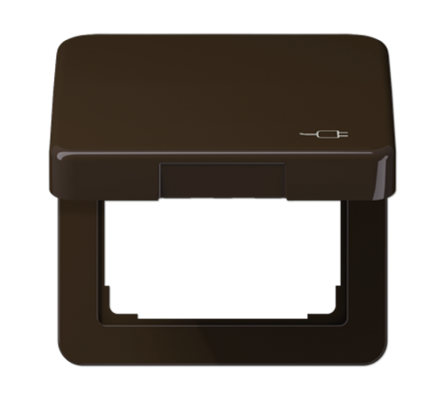 Рамка с подпружиненной крышкой для механизмов 50*50, с символом "Вилка" CD590KLSOCBR Jung