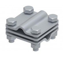 Соединитель 55х55 пруток-пруток с разделительной пластиной, гор. цинк, 391013  МС-013-ГЦ   Ostec