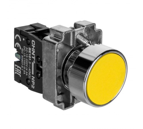 Кнопка управления NP2-BA55 без подсветки желтая, 1НО+1НЗ, IP40 (R)  574370  CHINT