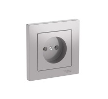 AtlasDesign Алюминий Розетка без заземления, 16А, (в сборе с рамкой), быстрозажимные клеммы  ATN000340S  SE