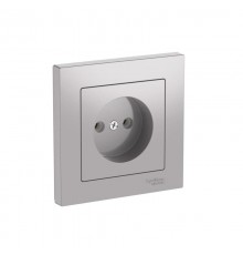 AtlasDesign Алюминий Розетка без заземления, 16А, (в сборе с рамкой), быстрозажимные клеммы  ATN000340S  SE