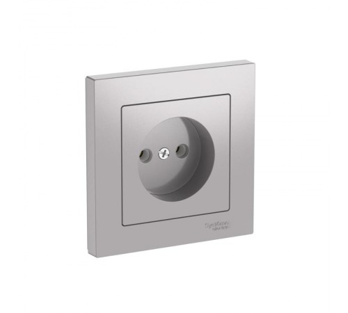 AtlasDesign Алюминий Розетка без заземления, 16А, (в сборе с рамкой), быстрозажимные клеммы  ATN000340S  SE