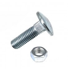 Болт DIN603 мебельный оцинк. М6х20 с гайкой (10 шт) - пакет   108760  Tech-KREP