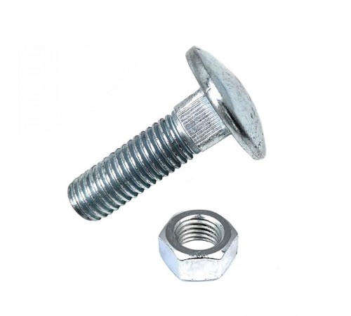 Болт DIN603 мебельный оцинк. М6х20 с гайкой (10 шт) - пакет   108760  Tech-KREP