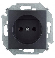 Simon 15 Графит Розетка б/з, 16А 250В, винт. зажим  1591431-038  Simon