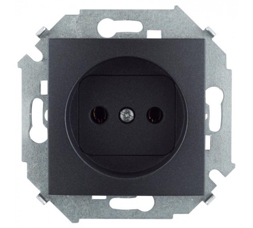 Simon 15 Графит Розетка б/з, 16А 250В, винт. зажим  1591431-038  Simon