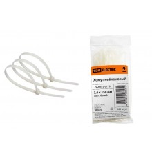 Хомут 3,6х150мм нейлон (белый) (100шт)   SQ0515-0119  TDM