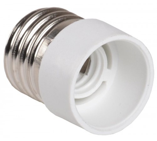 Переходник Е27-Е14 пластик белый, индивидуальный пакет ПР27-14-К02  EPR12-01-01-K01  IEK