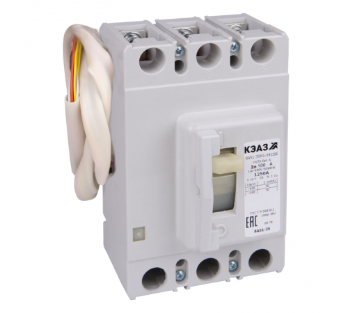 Выключатель автоматический  ВА51-35М1-341816-100А-750-690AC-НР220..240AC/220DC-УХЛ3  265921  КЭАЗ