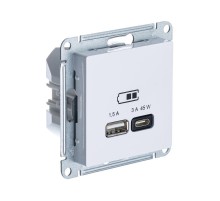 AtlasDesign Лотос USB Розетка A + тип-C 45Вт высокоскоростной заряд QC, PD, механизм  ATN001329  SE