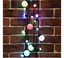 Гирлянда "Мультишарики" 17,5мм, 23мм, 17,5мм, 45мм 10м черный ПВХ, 80 диодов, цвет RGB  303-589  NEON-NIGHT