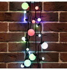 Гирлянда "Мультишарики" 17,5мм, 23мм, 17,5мм, 45мм 10м черный ПВХ, 80 диодов, цвет RGB  303-589  NEON-NIGHT