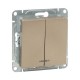 Механизм выключателя, двухклавишный, с подсветкой, шампань Эпика  UP1-SWC-24 EKF