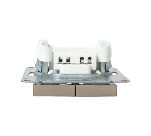 Механизм выключателя, двухклавишный, с подсветкой, шампань Эпика  UP1-SWC-24 EKF