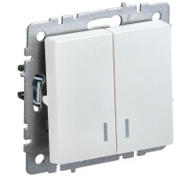 BRITE Выключатель 2-клавишный с индикацией 10А ВС10-2-1-БрЖ жемчужный   BR-V20-1-10-K36  IEK