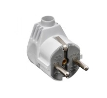 Вилка угловая усиленная с заземлением белая 16А 250В Proxima  AVY16-10-r  EKF