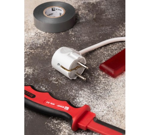 Вилка угловая усиленная с заземлением белая 16А 250В Proxima  AVY16-10-r  EKF