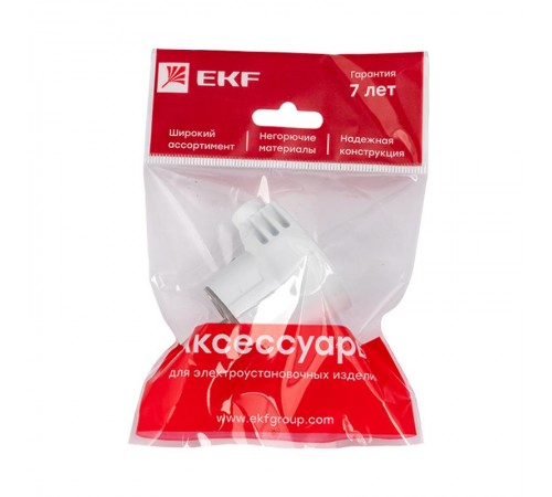 Вилка угловая усиленная с заземлением белая 16А 250В Proxima  AVY16-10-r  EKF