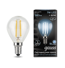 Лампа светодиодная LED 7Вт E14 220В 4100К шар  105801207  Gauss