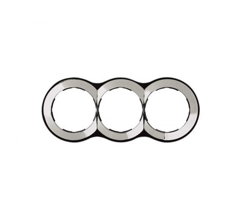 Simon 88 Рамка декоративная, 3 поста, круг в круге, S88, хром  88630-33  Simon