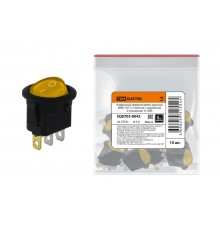 Клавишный переключатель круглый MIRS-101-3-Y желтый с подсветкой 2 положения 1з  SQ0703-0042  TDM