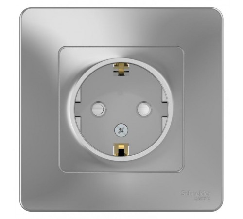 Blanca Алюминий С/У Розетка с заземлением со шторками, 16А, 250В  BLNRS001113  SE