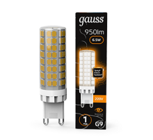 Лампа светодиодная G9 AC185-265V 6,5W 770lm 3000K керамика LED 1/10/200  107309106  Gauss