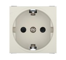 Розетка с з/к, со шторками глянцевая поверхность (бежевый) LK45  851101  Ecoplast