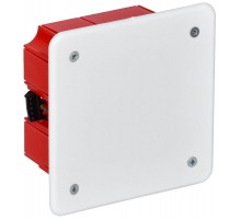 Коробка распределительная с/у 92х92x45 КМ41022 с саморезами, пластиковые лапки, с крышкой (для полых стен)  UKG11-092-092-045-P  IEK