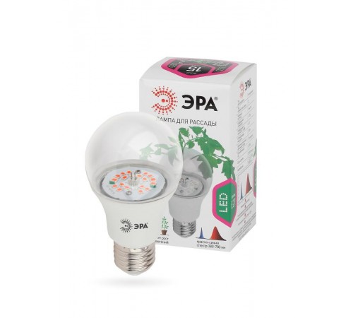 Лампа светодиодная фито для растений 10Вт E27 красно-синий спектр FITO-10W-RB-E27-K  Б0039069  ЭРА