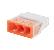 Клемма 3-проводная 0.5-2.5мм2 одножильный СМК (аналог Wago 2273-203) прозрачная  07-3212  Rexant